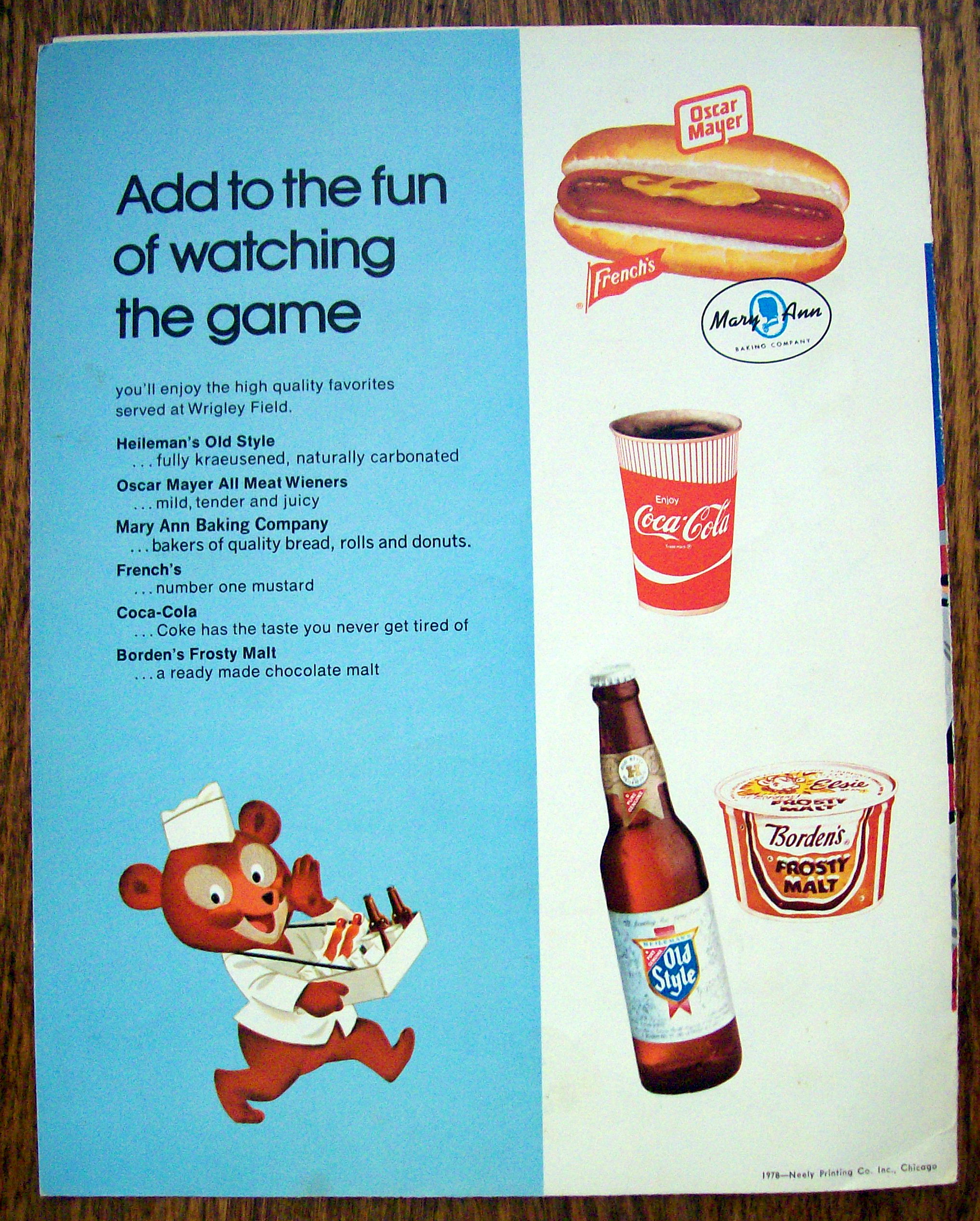Chicago Cubs Official Program 1978 Pittsburgh Pirates