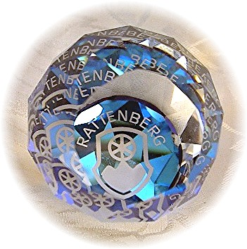Beautiful Faceted Paperweight Sines Blue