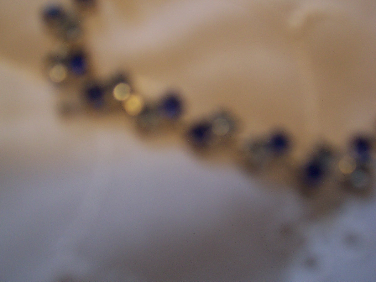 Blue Gemstone Tennis Bracelet Silver Tone