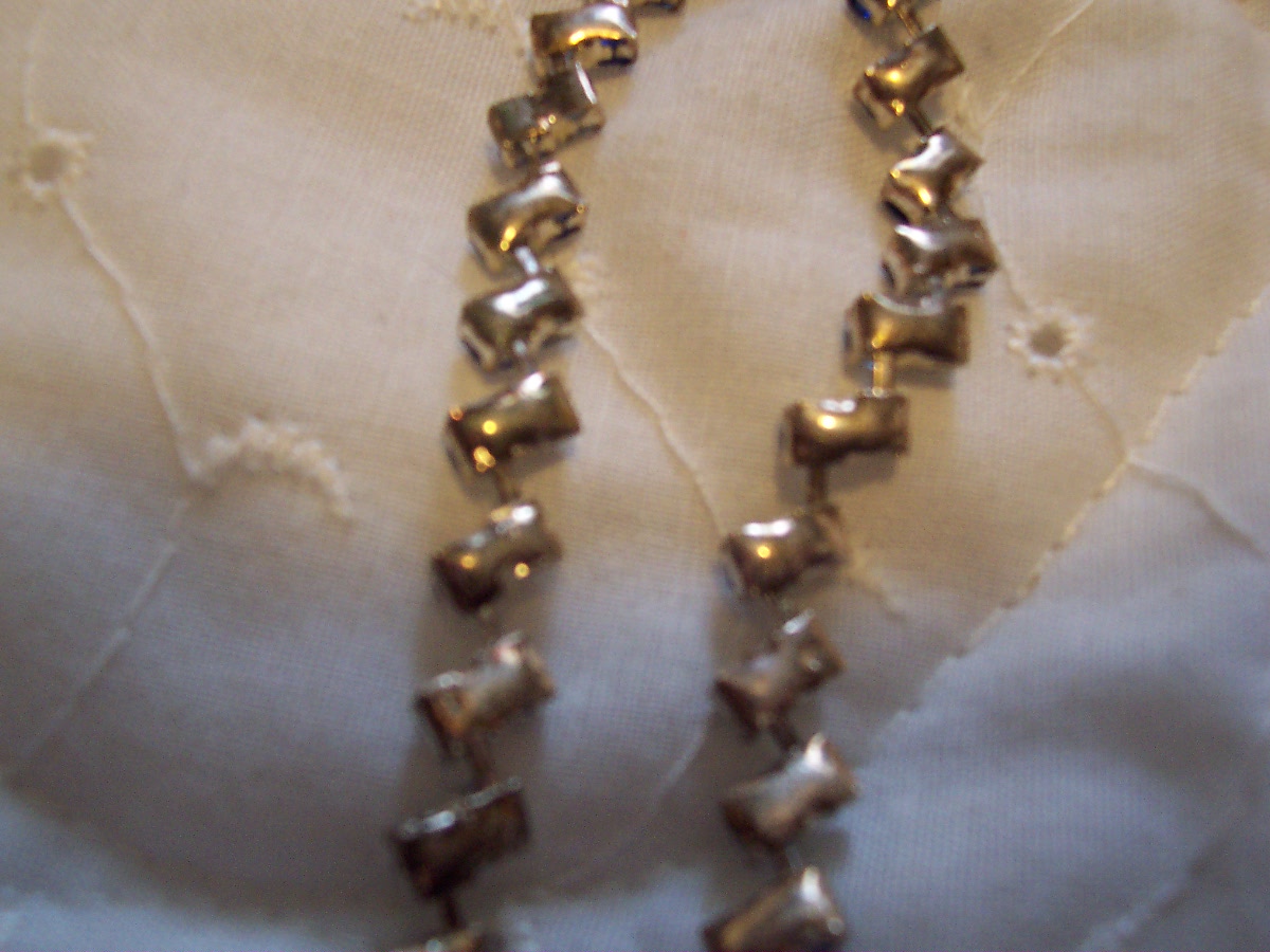 Blue Gemstone Tennis Bracelet Silver Tone