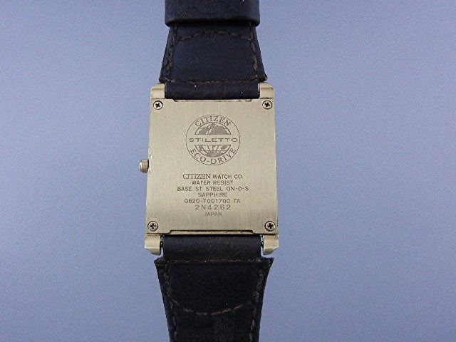 Citizen Eco Drive Stilleto Black Leather Wrist Watch