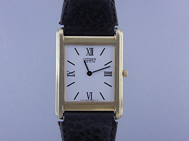 Citizen Eco Drive Stilleto Black Leather Wrist Watch