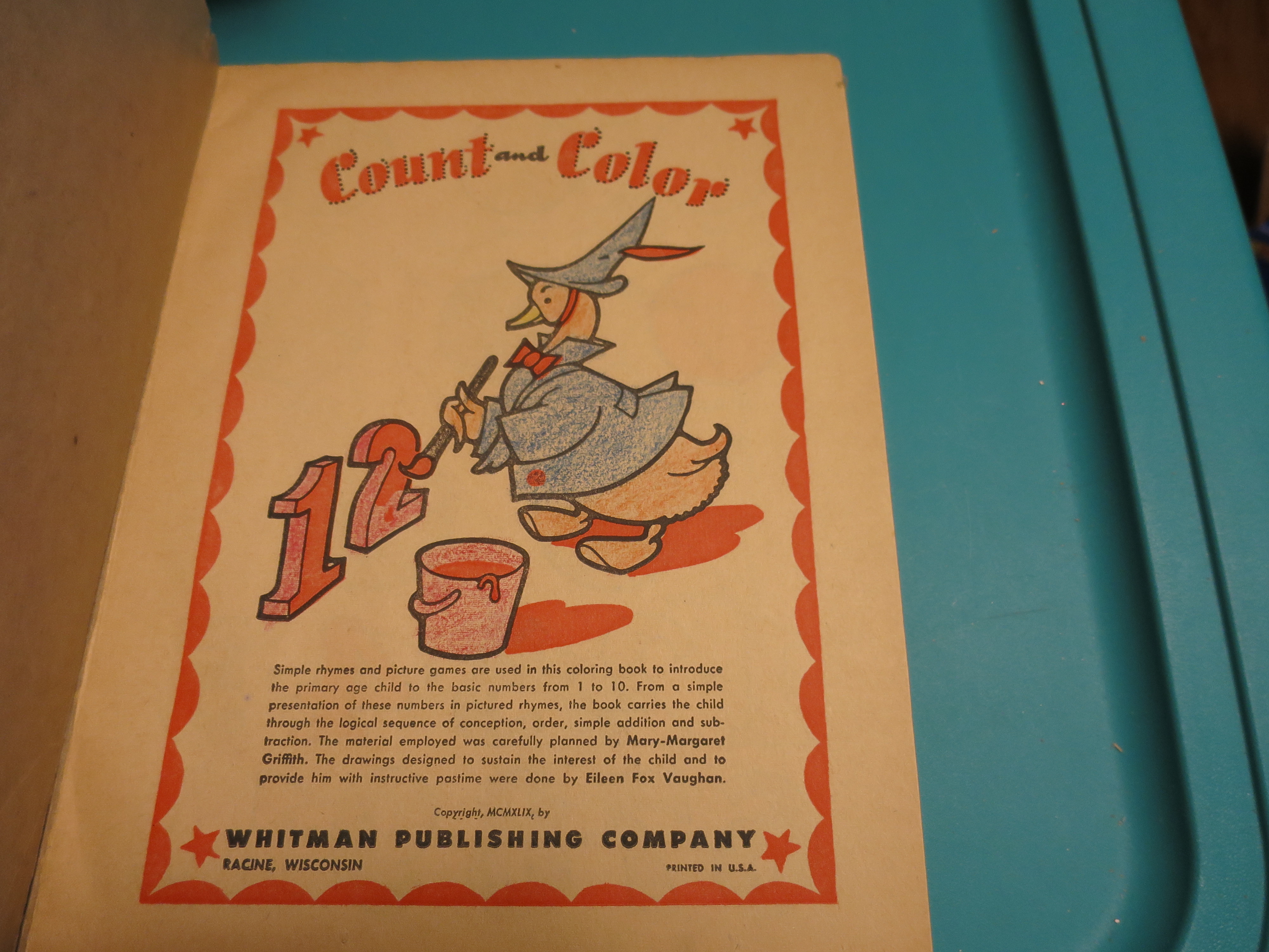 Fun to Count and Color book Louise Muers 1959