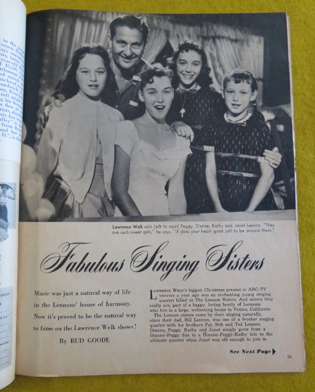 TV Radio Mirror Magazine March 1957 The Singing Lennon Sisters
