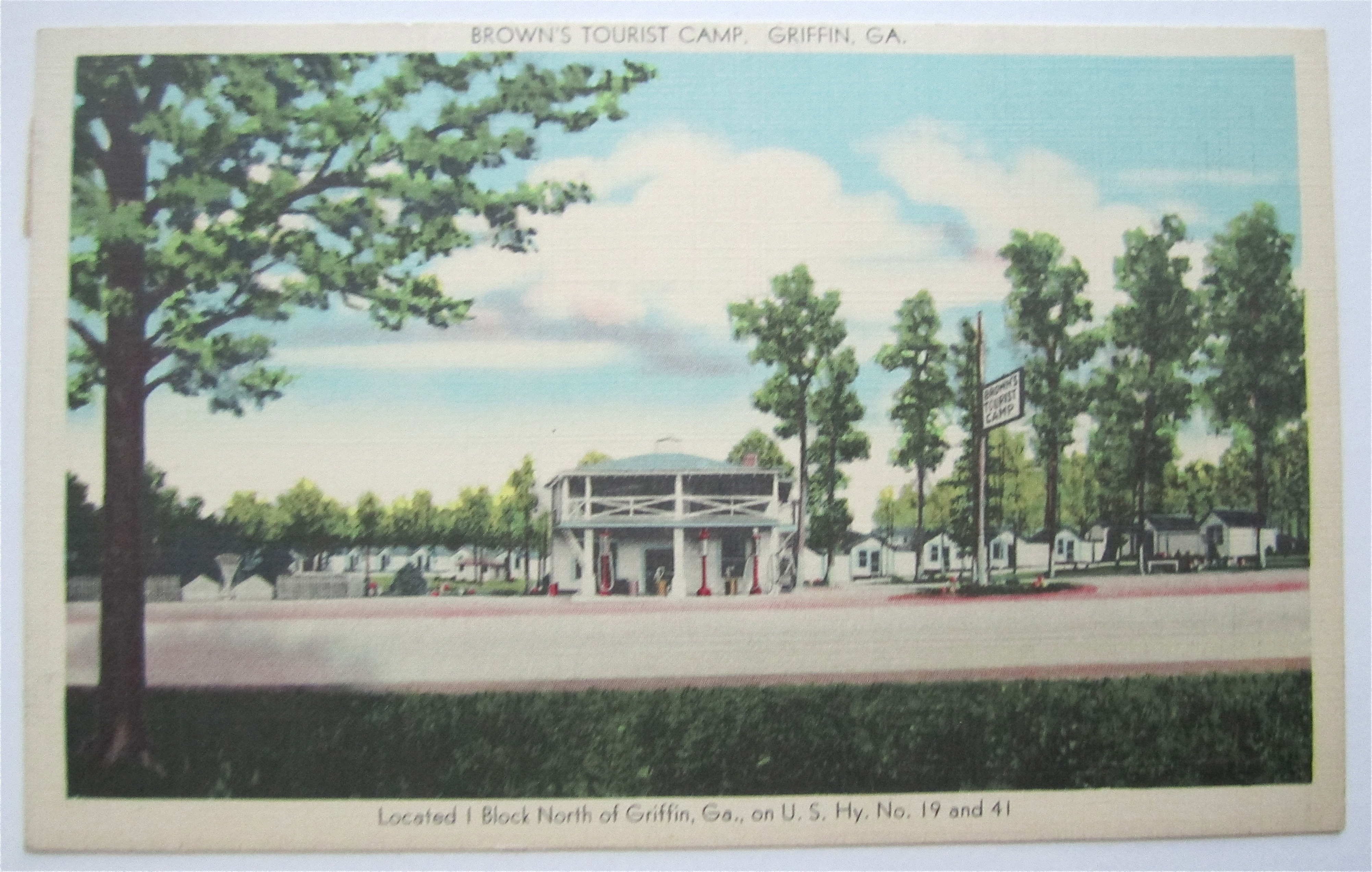 Brown's Tourist Camp, Griffin, GA Postcard