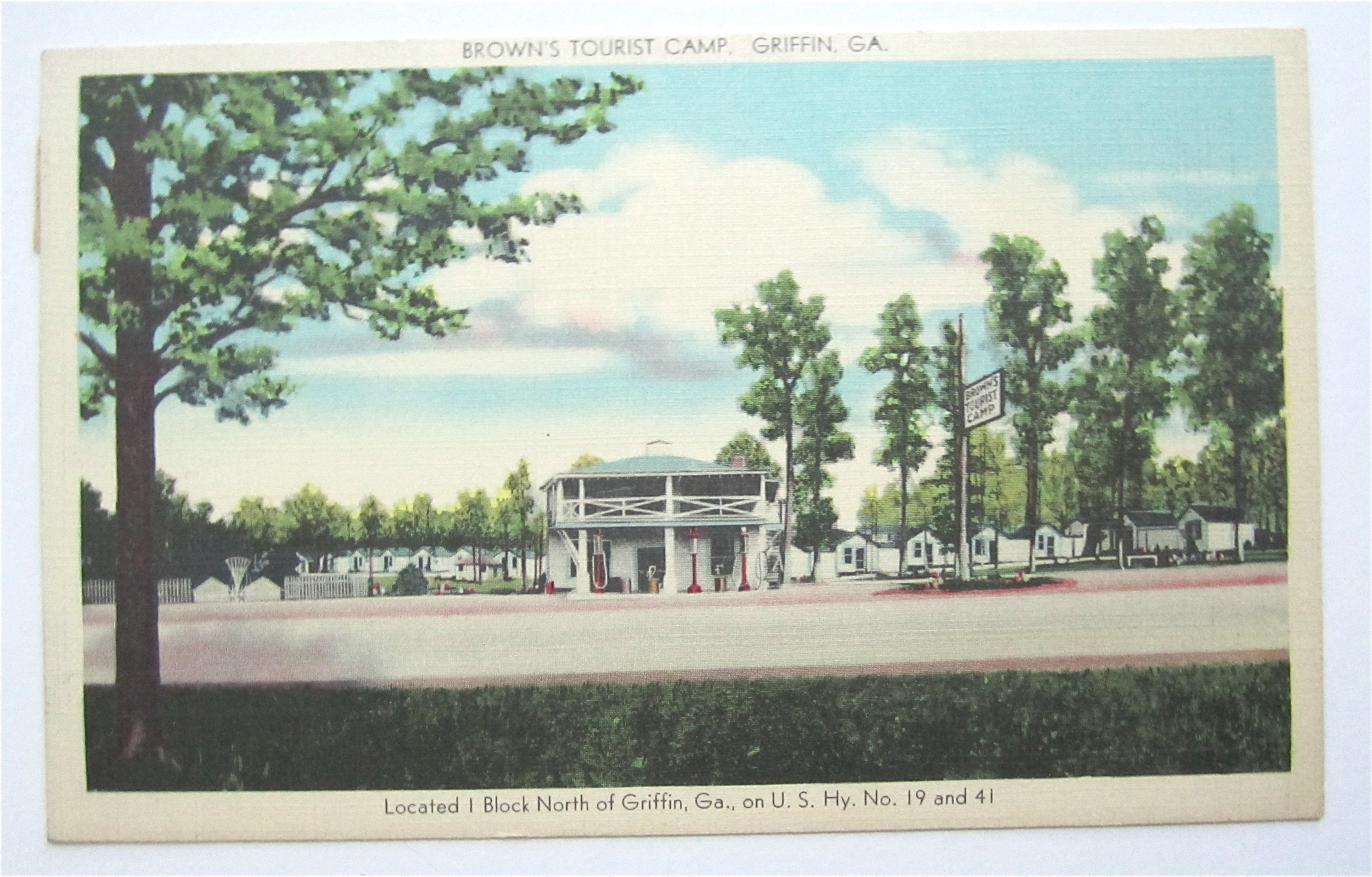 Brown's Tourist Camp, Griffin, GA Postcard