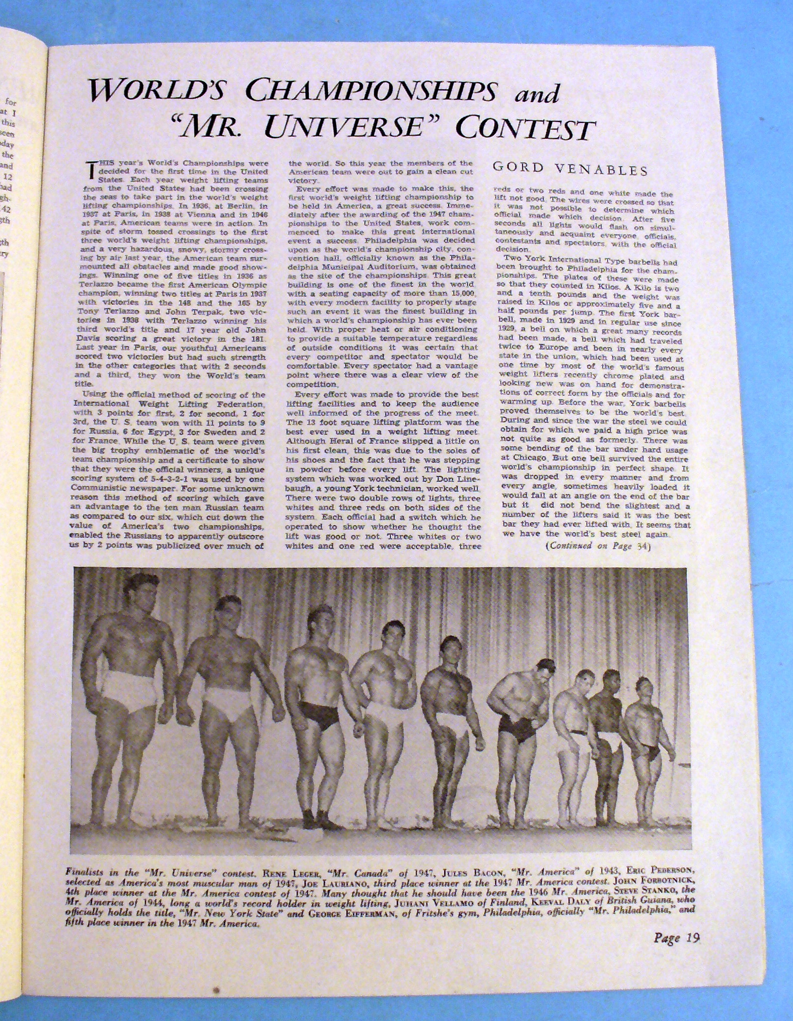 Strength & Health Magazine, November 1947 - Rene Leger