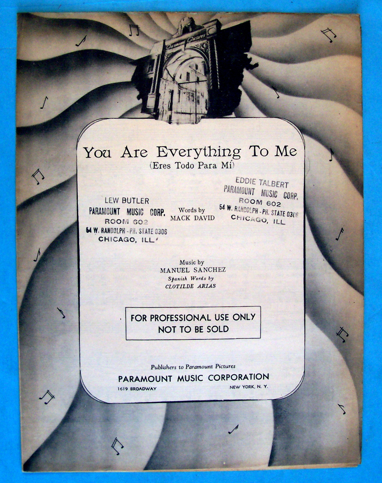 Sheet Music For 1946 You Are Everything To Me