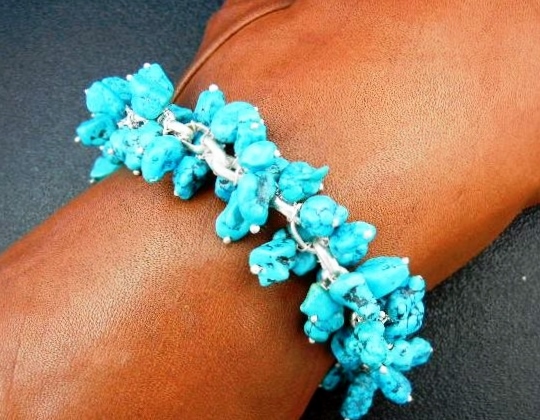 Charles Albert Turquoise Sterling Silver Chachki Bracel