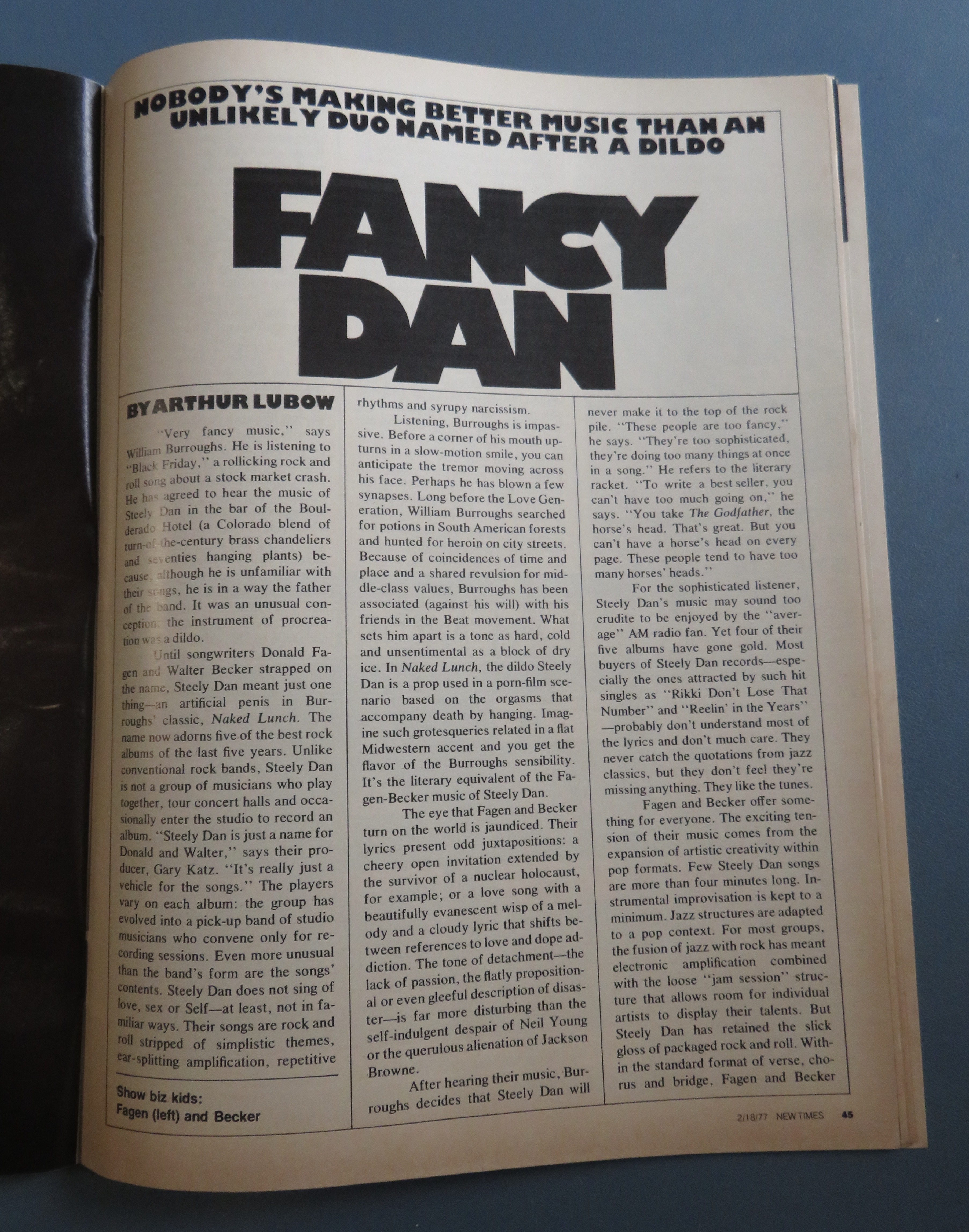 New Times Magazine February 18, 1977 Steely Dan