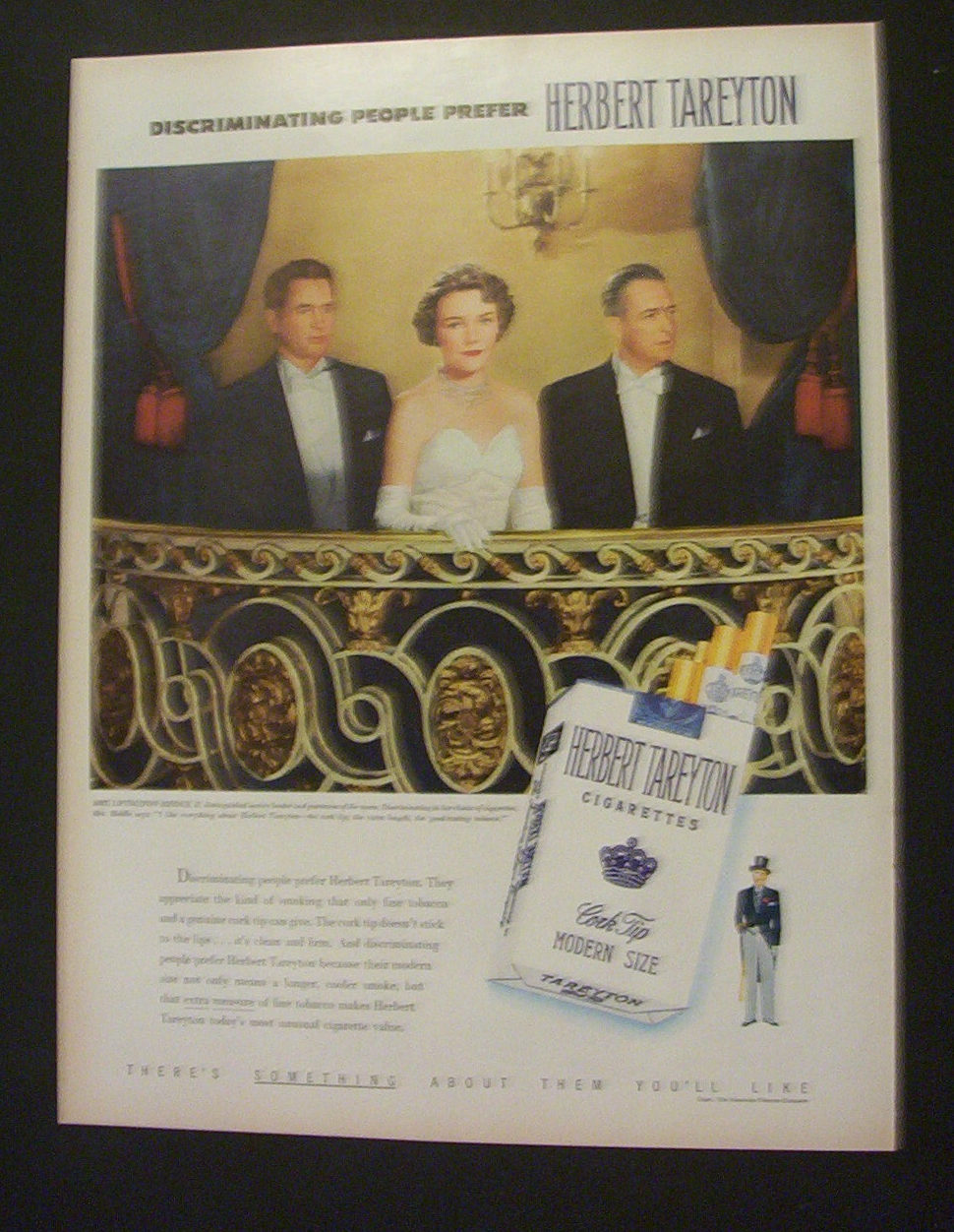 1951 Herbert Tareyton Cigarettes w/Patroness Of Opera