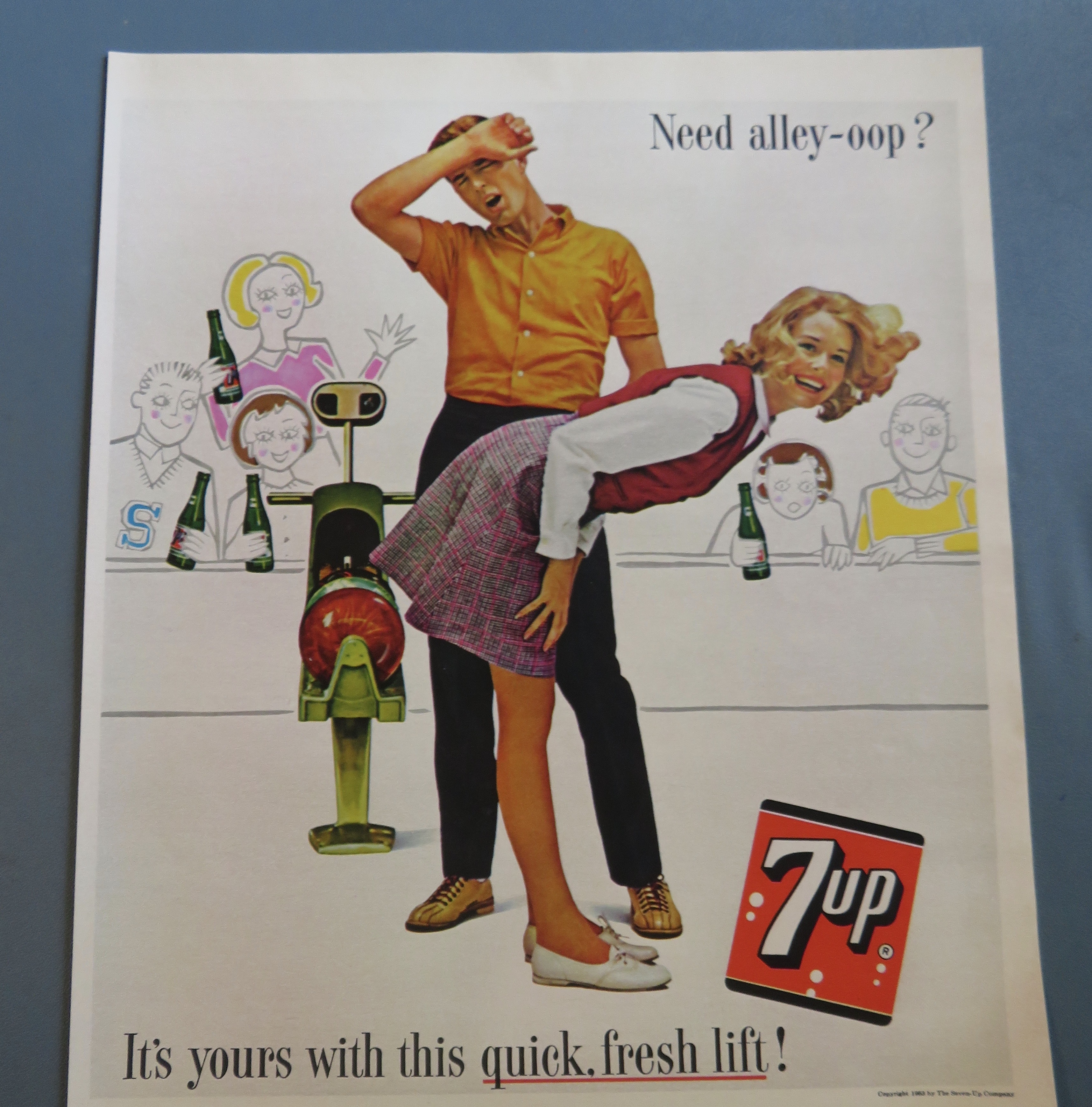 1963 7 Up (Seven Up) with Man & Woman Bowling