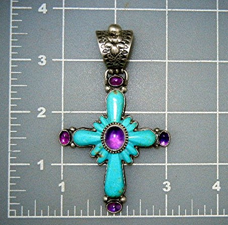 David Troutman Turquoise Amethyst Sterling Silver Penda