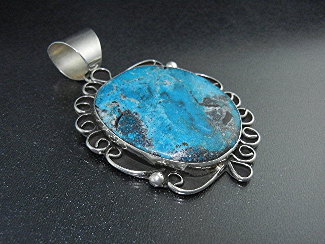 Chimney Butte Kingman Turquoise Sterling Silver Pendant