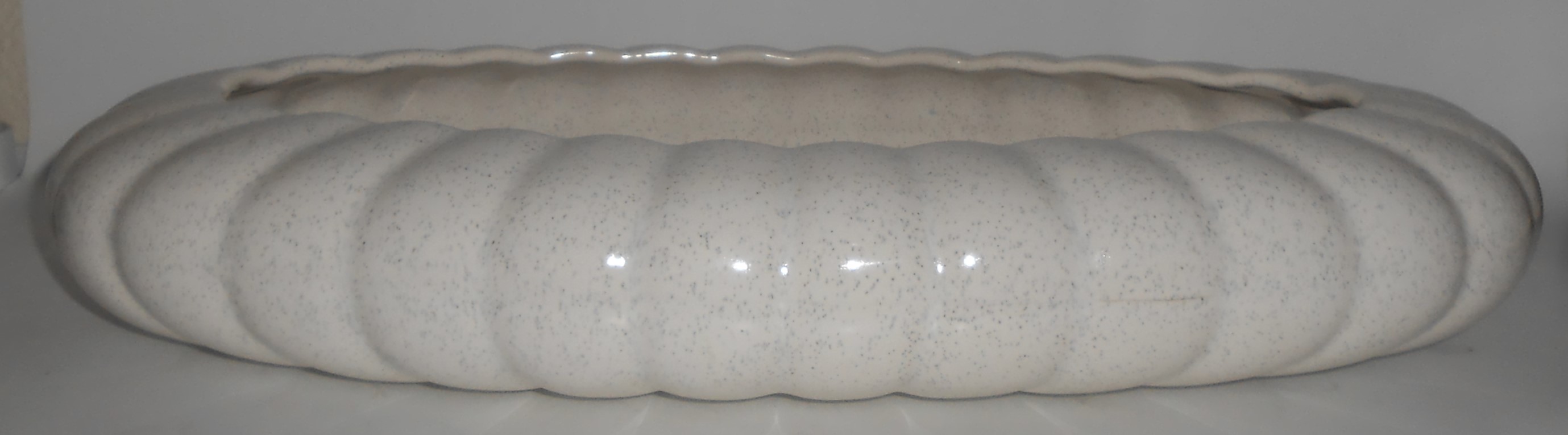 Bauer Pottery LARGE White Speckle Art Bowl
