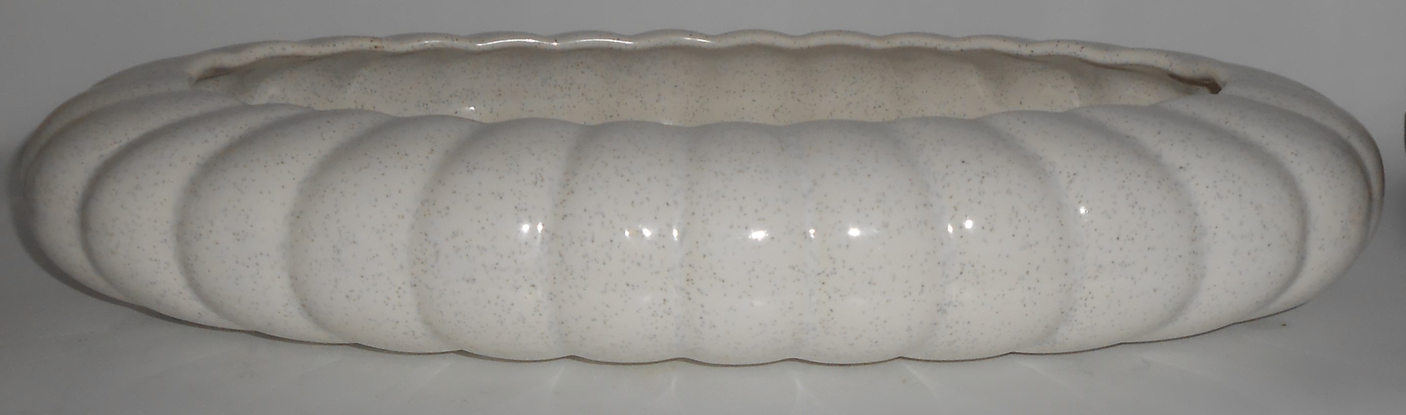 Bauer Pottery LARGE White Speckle Art Bowl
