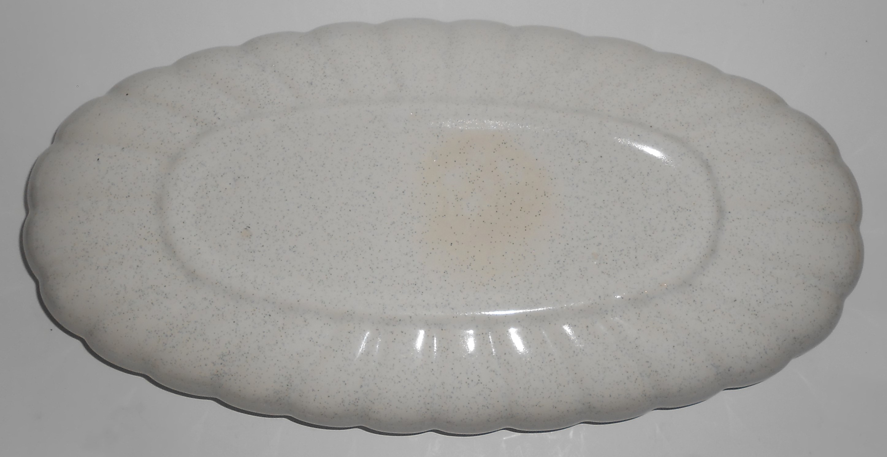 Bauer Pottery LARGE White Speckle Art Bowl