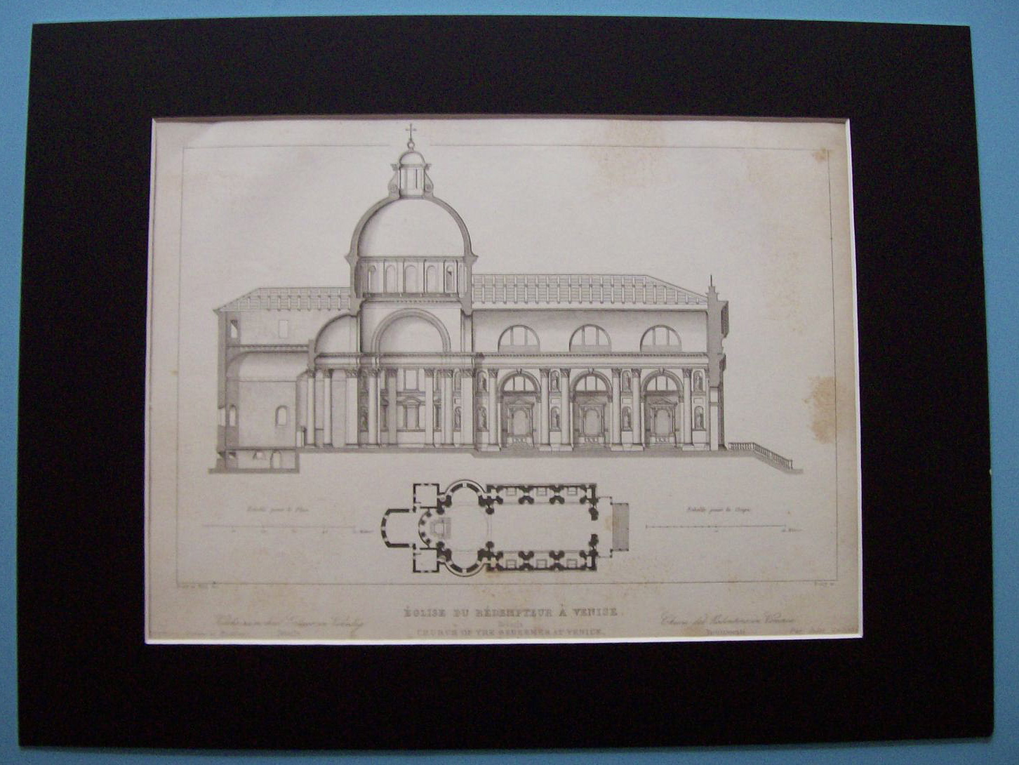 Eglise Du Redempteur A Venise  (1852 Lithograph)