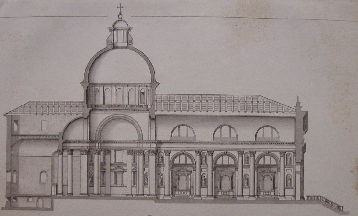 Eglise Du Redempteur A Venise  (1852 Lithograph)