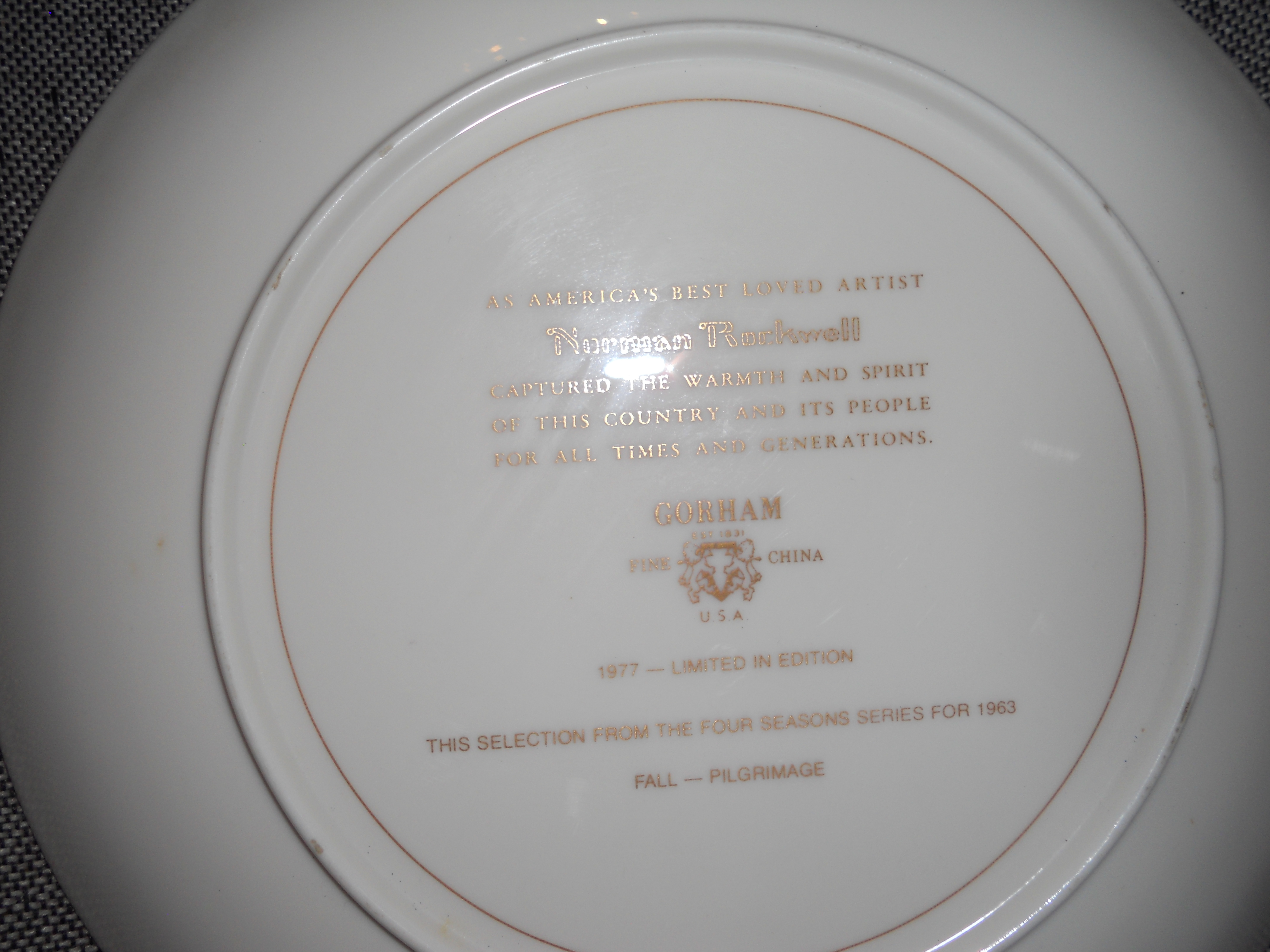 Norman Rockwell Plate Pilgrimage 1977