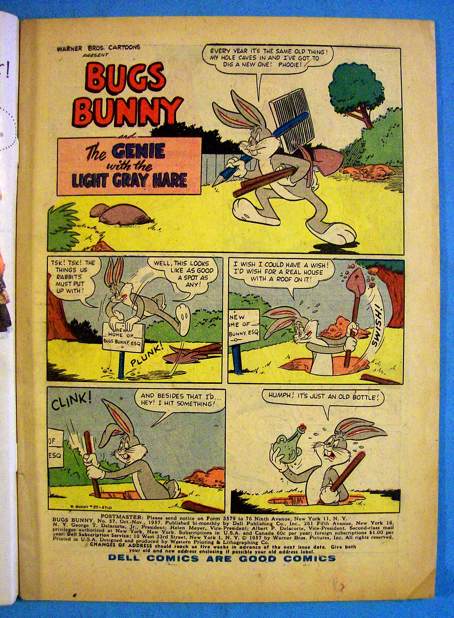 Bugs Bunny Comic #57 October 1957 Genie & Gray Hare
