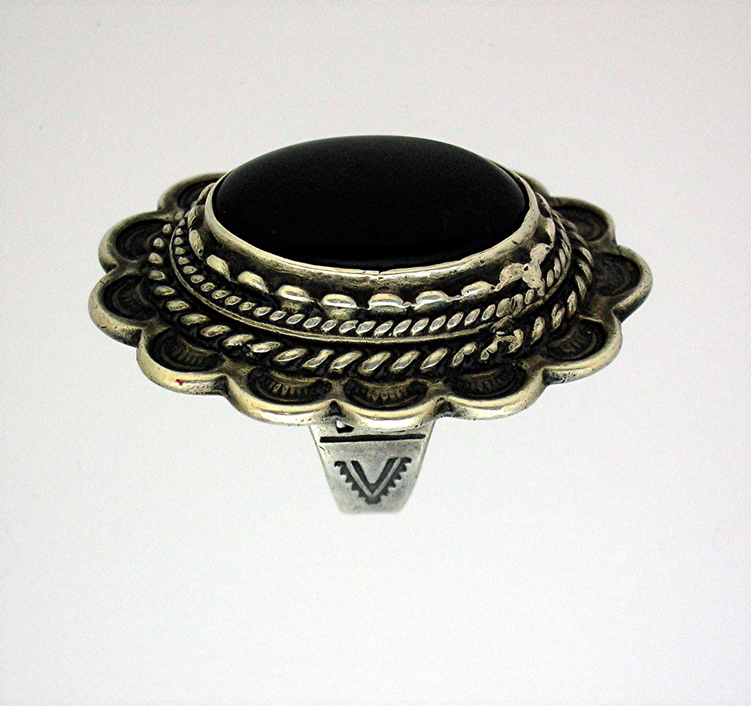 Navajo Sterling Silver Black Onyx Vintage Ring
