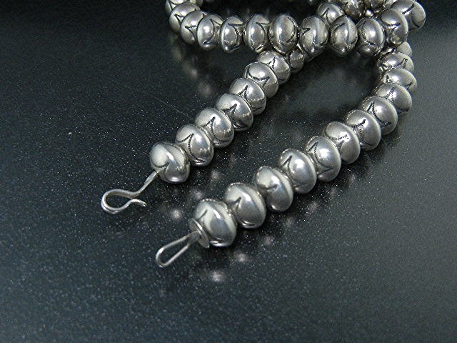 Navajo Sterling Silver 10mm Beads Necklace 17 Inches