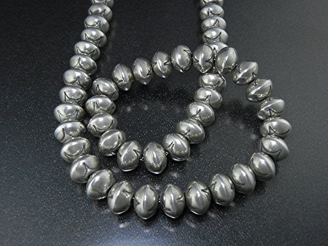 Navajo Sterling Silver 10mm Beads Necklace 17 Inches