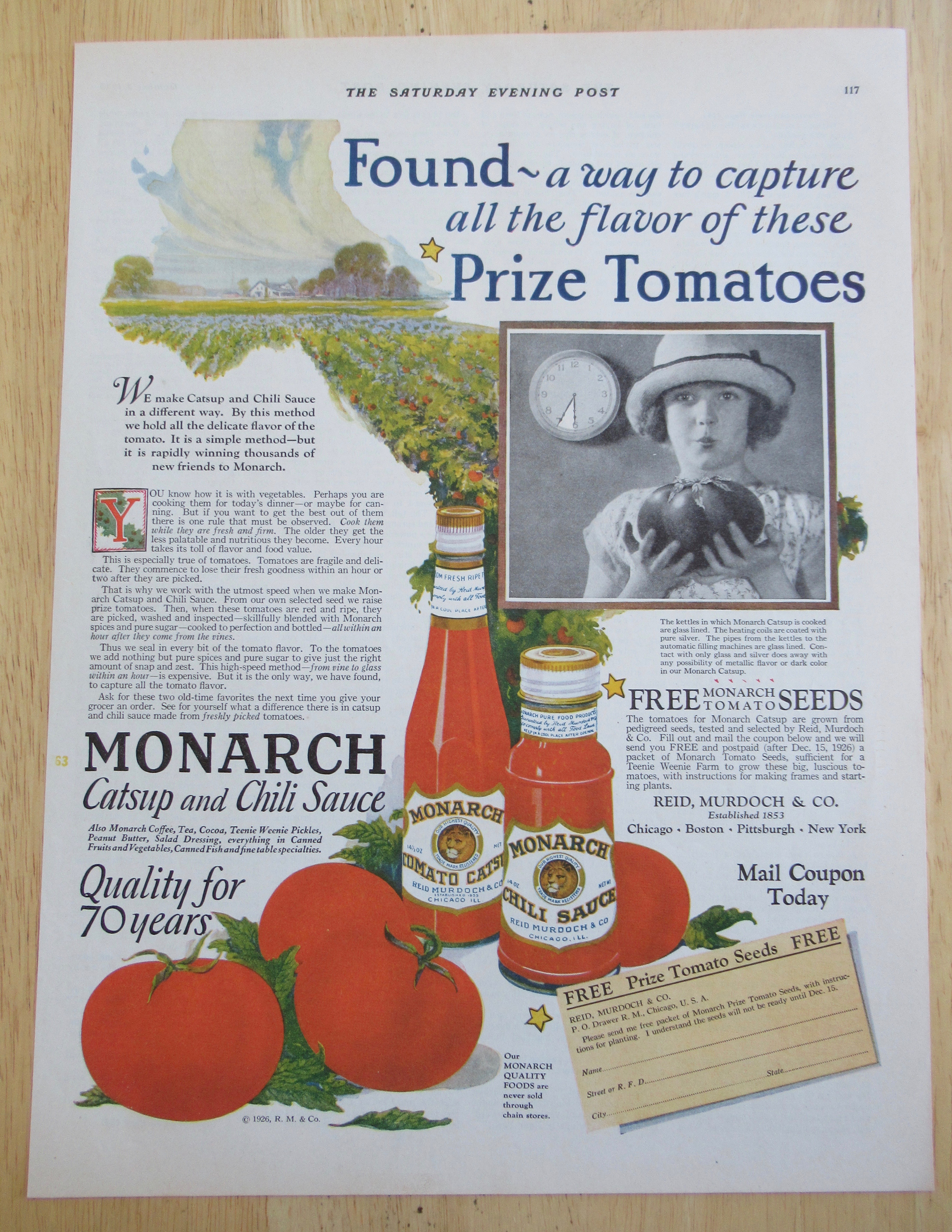 1926 Monarch Catsup & Chili Sauce with Little Girl