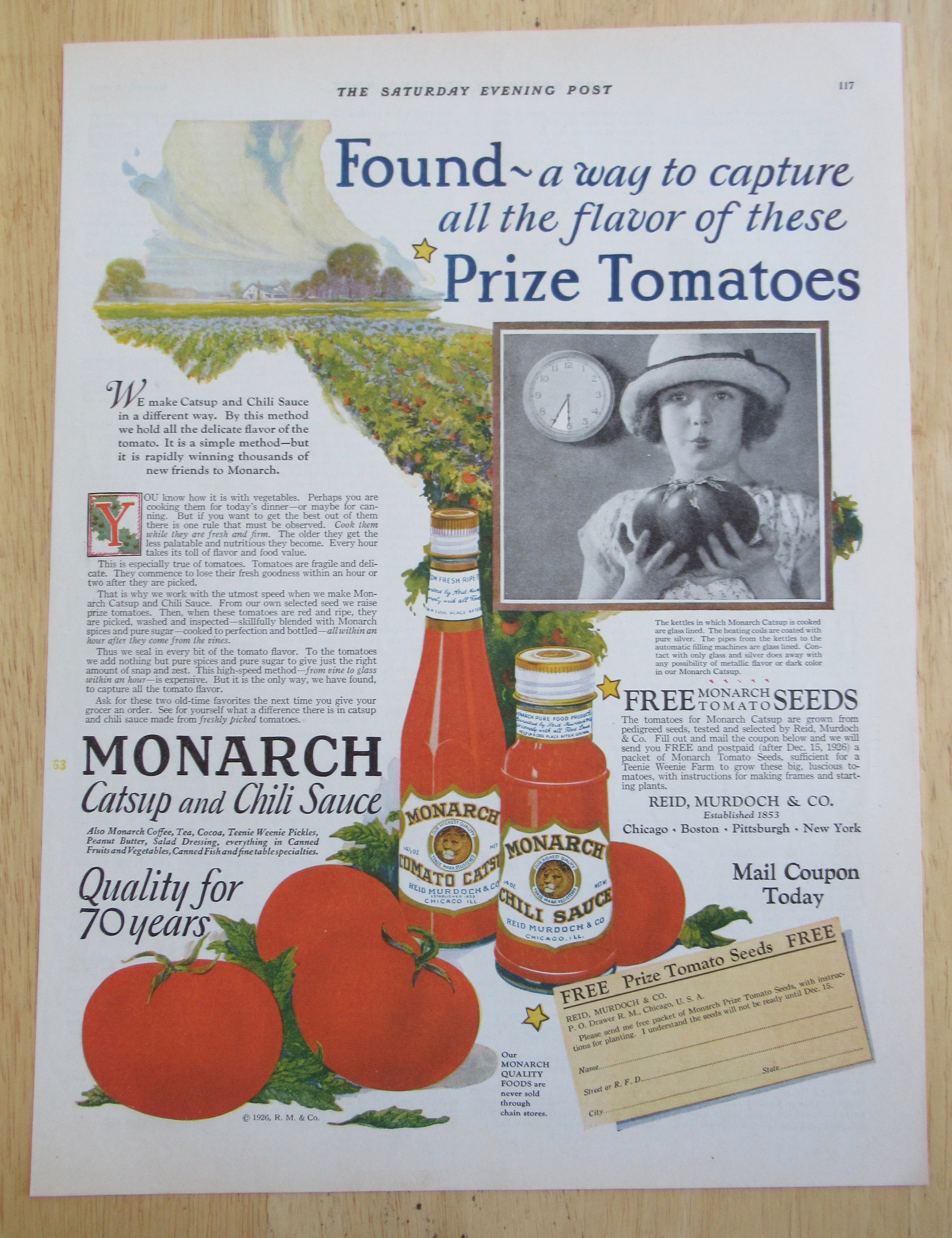 1926 Monarch Catsup & Chili Sauce with Little Girl