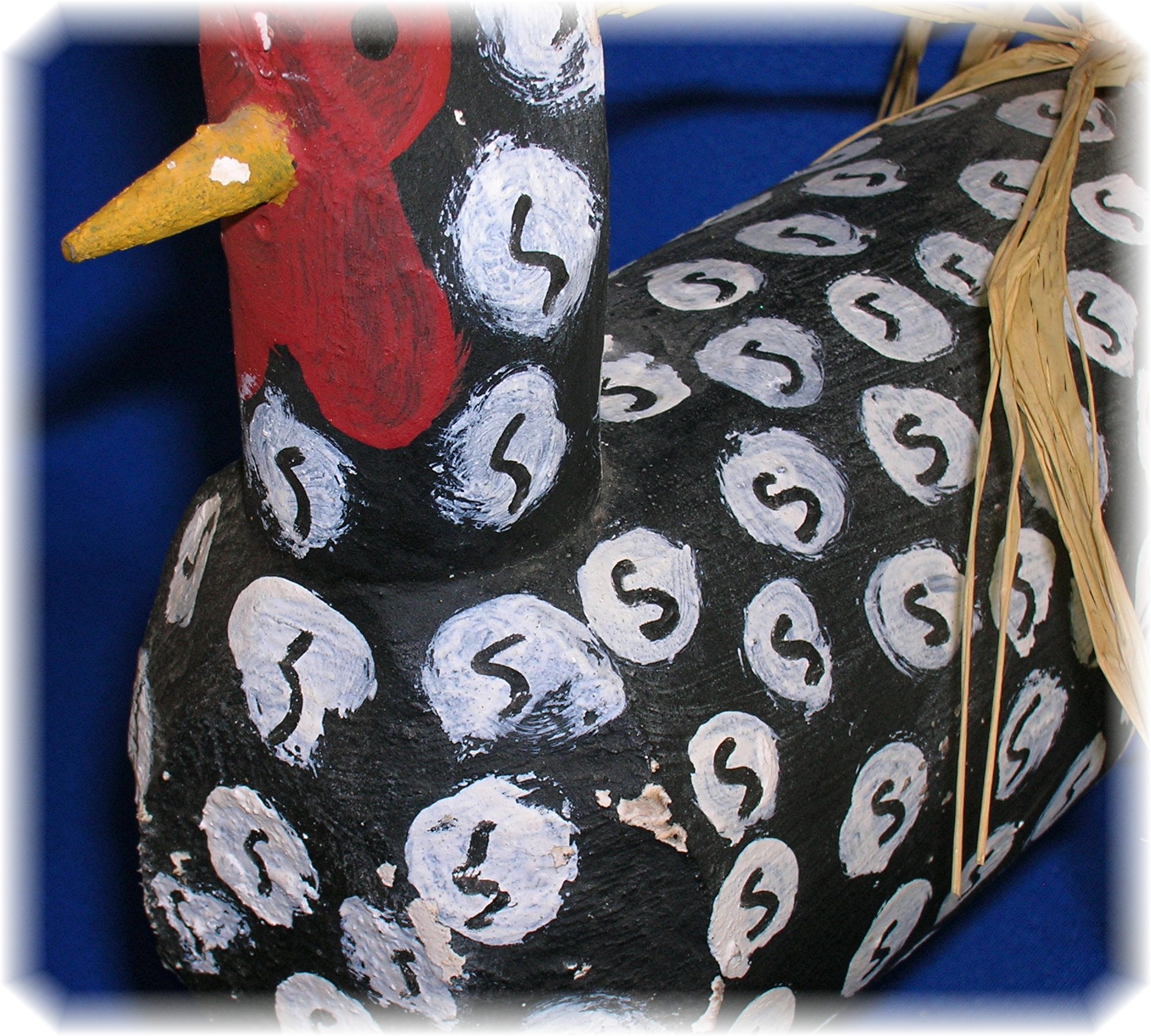 Native American Yazzie Carved Wood Rooster