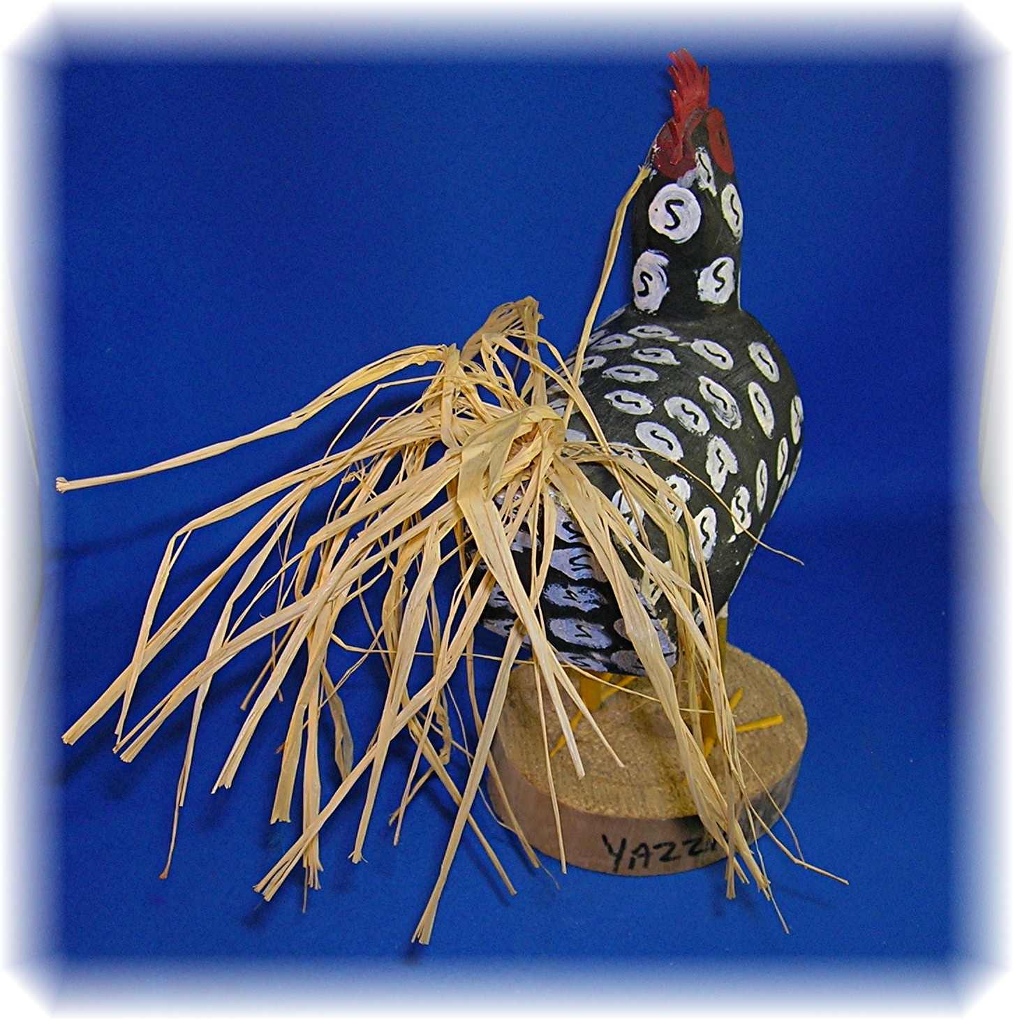 Native American Yazzie Carved Wood Rooster