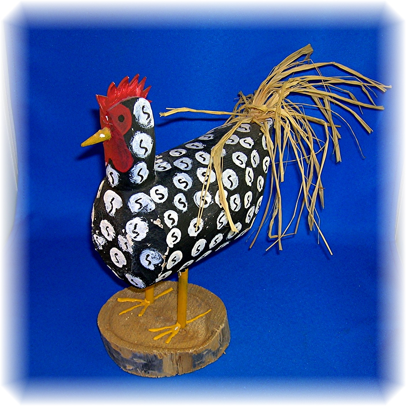 Native American Yazzie Carved Wood Rooster
