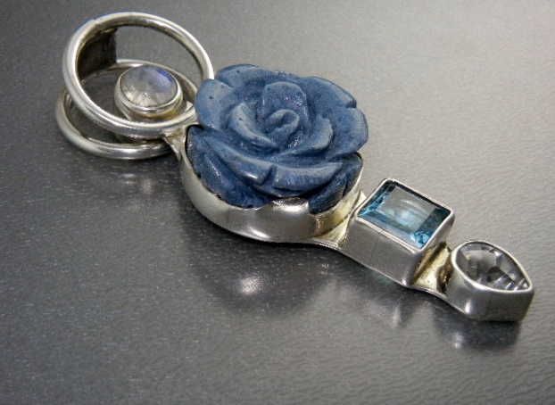 Charles Albert Coral Sterling Silver Moonstone Topaz