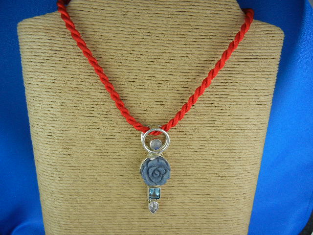 Charles Albert Coral Sterling Silver Moonstone Topaz