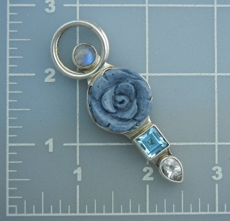 Charles Albert Coral Sterling Silver Moonstone Topaz
