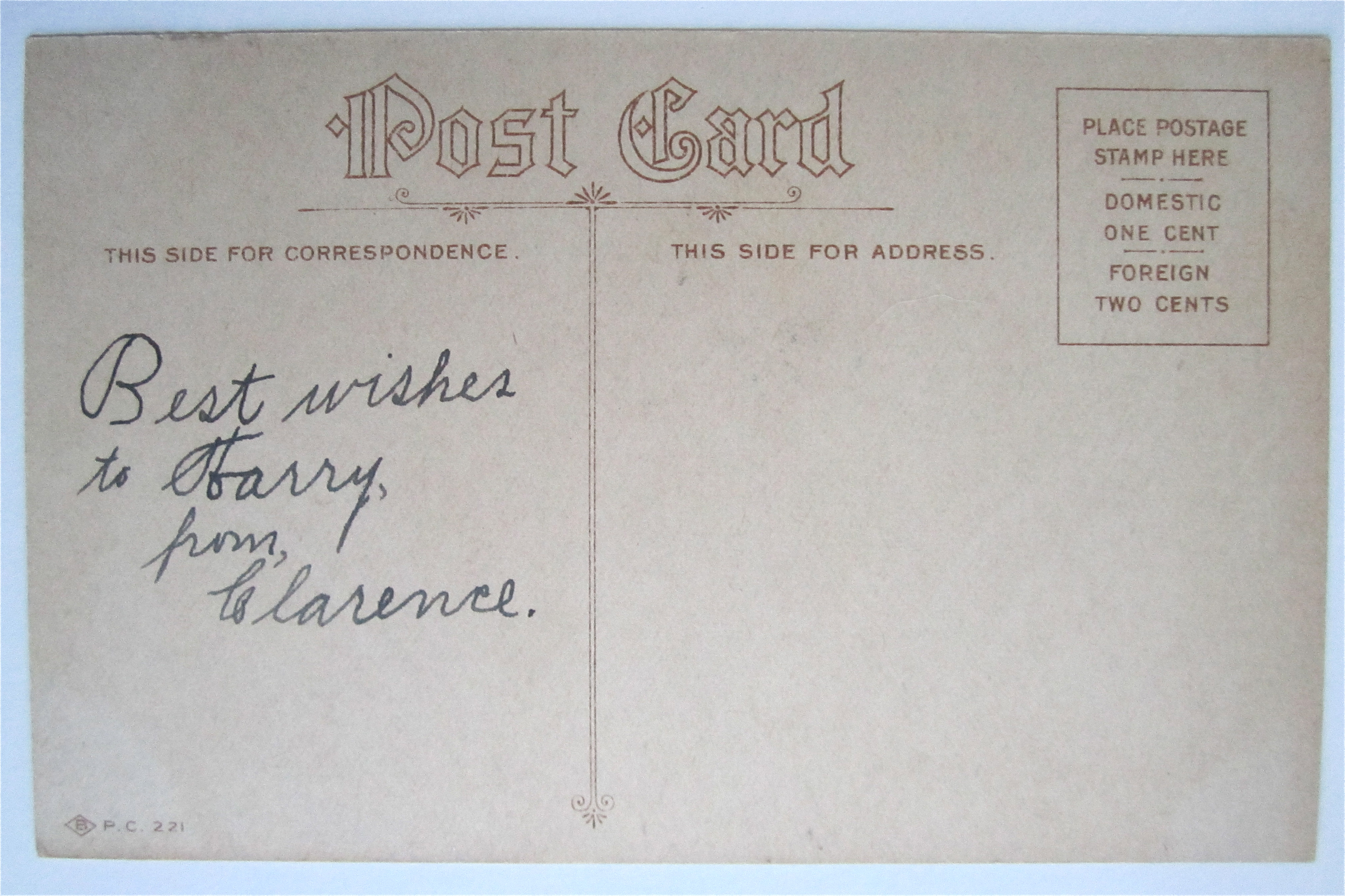 Red Carnation Postcard (Affection)