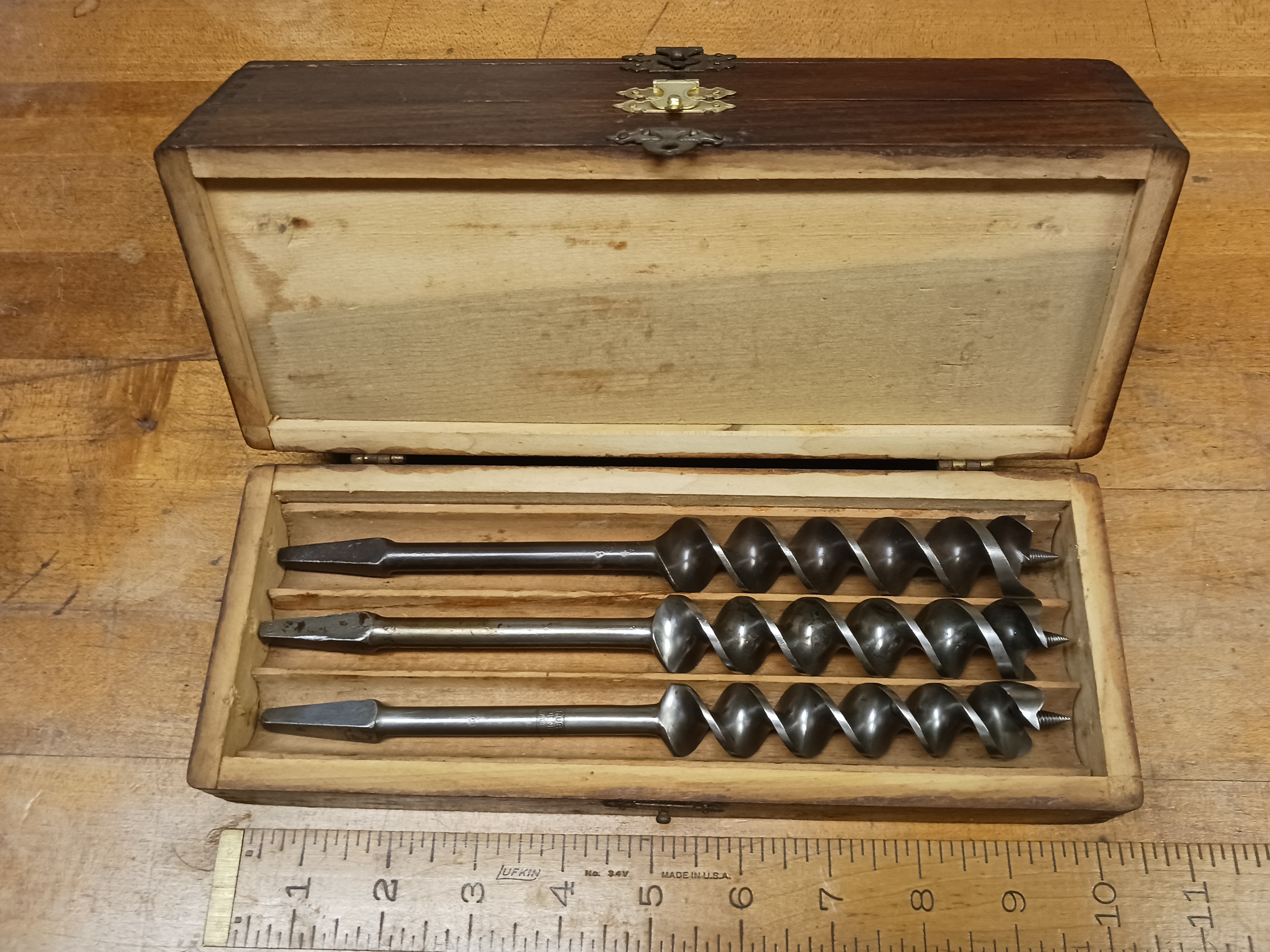 Russell Jennings Spur Auger Bit Set & 3 Tiered Box