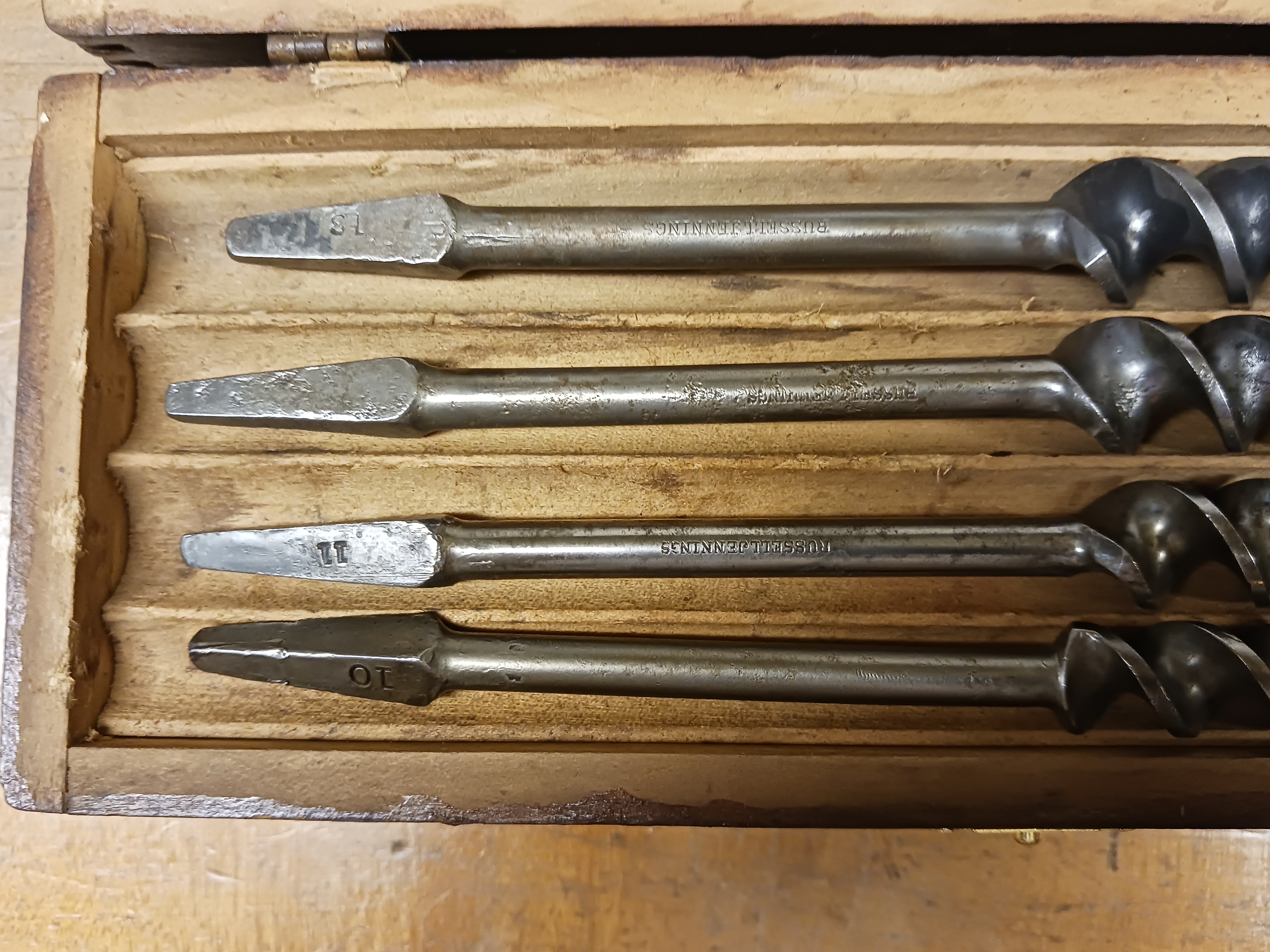Russell Jennings Spur Auger Bit Set & 3 Tiered Box