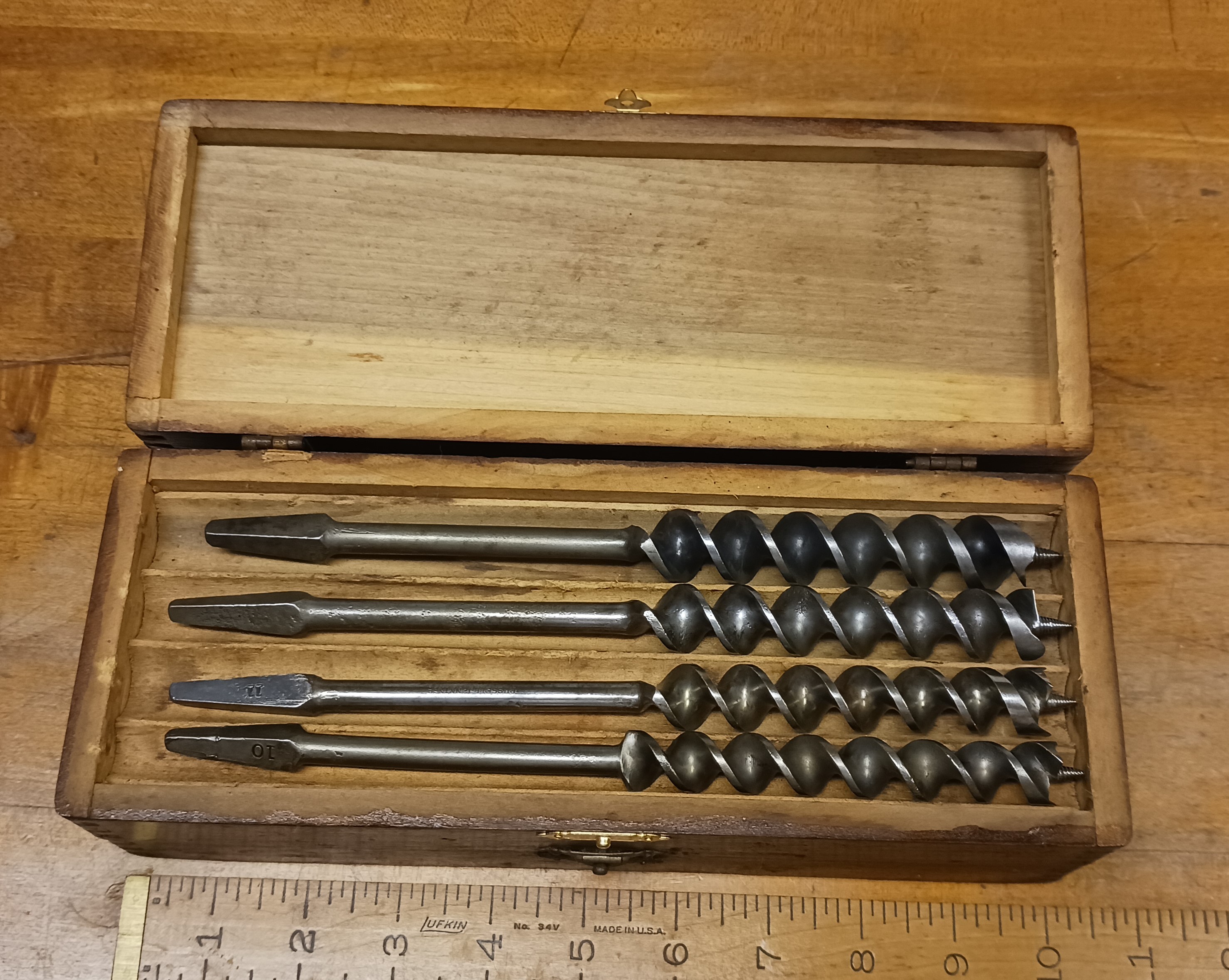 Russell Jennings Spur Auger Bit Set & 3 Tiered Box