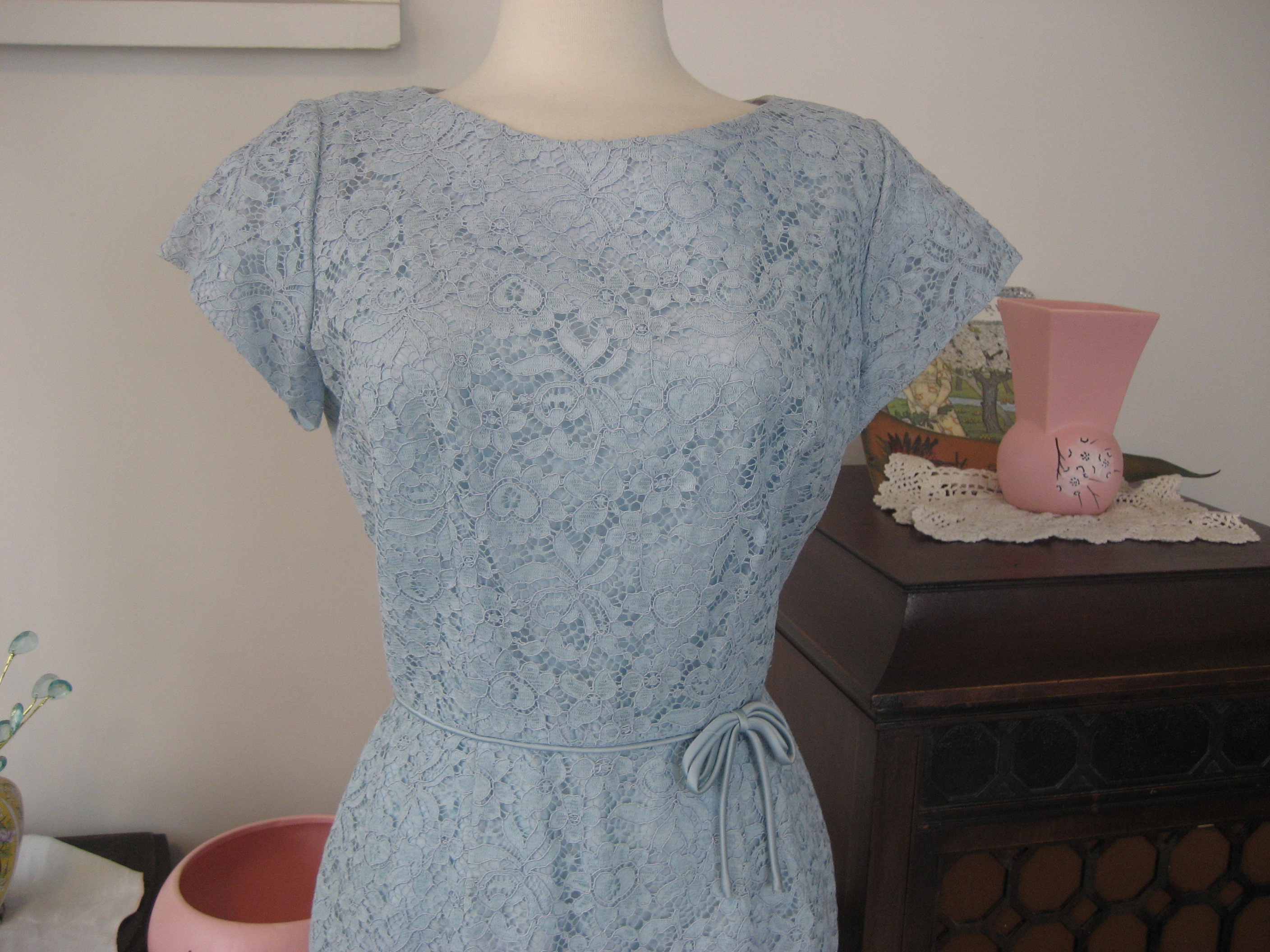 Blue Lace Jacket Dress
