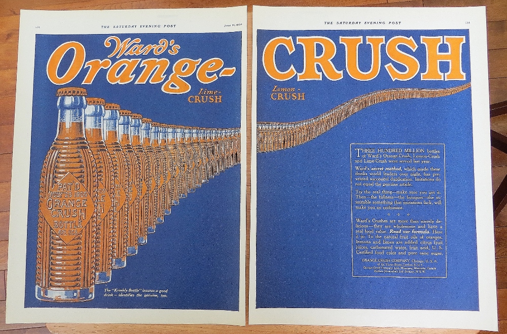 1924 Orange Crush With Line Of Soda Bottles