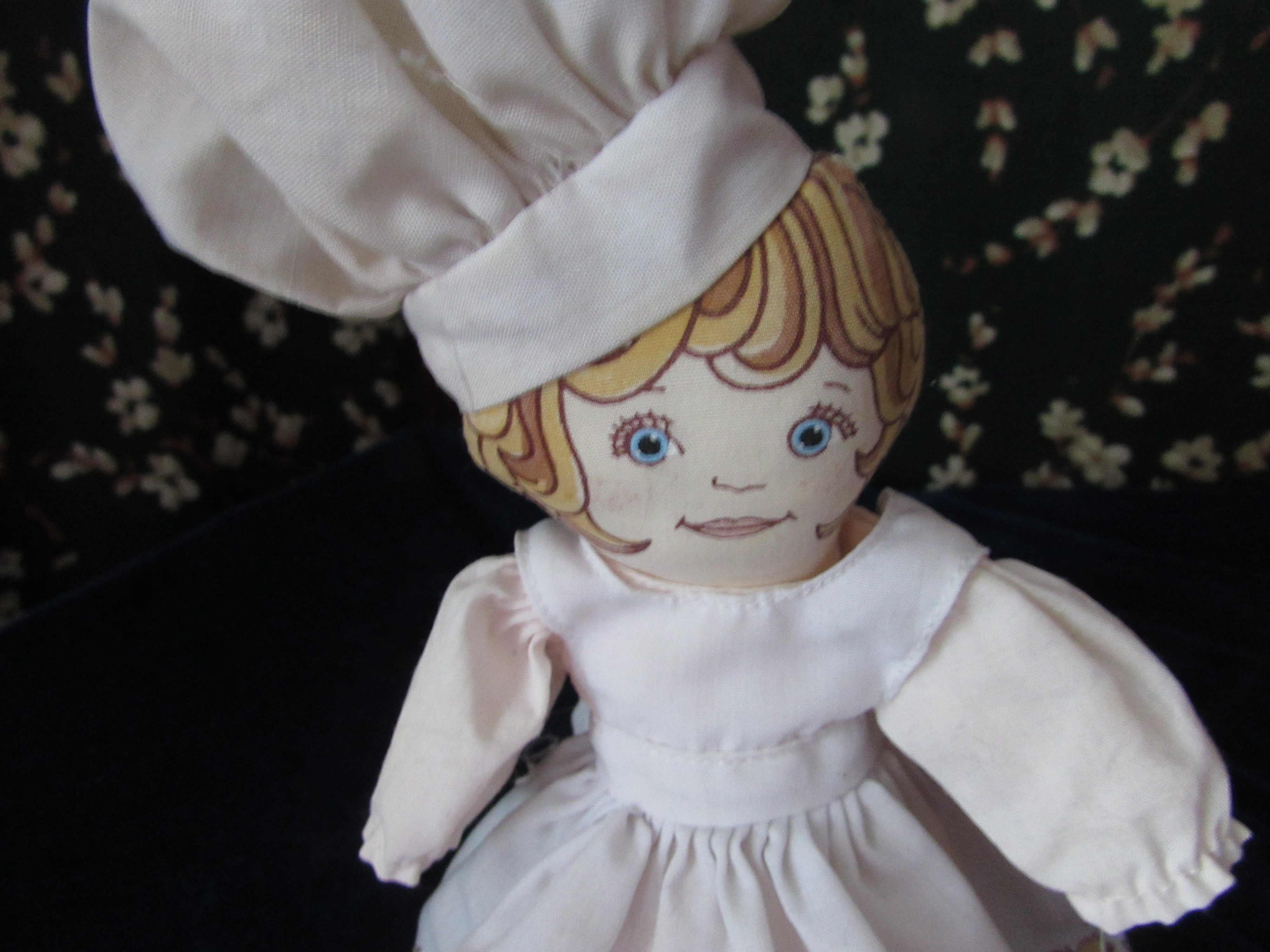 Cloth Doll Girl Chef lovely facial features and dress