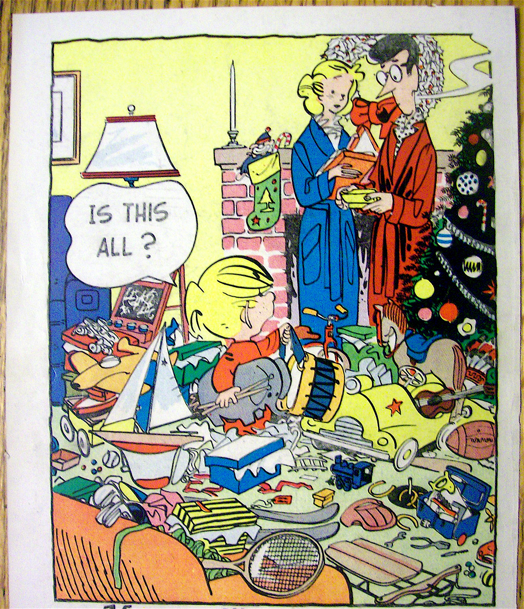 Dennis The Menace Comic Page 1958 Christmas Greeting