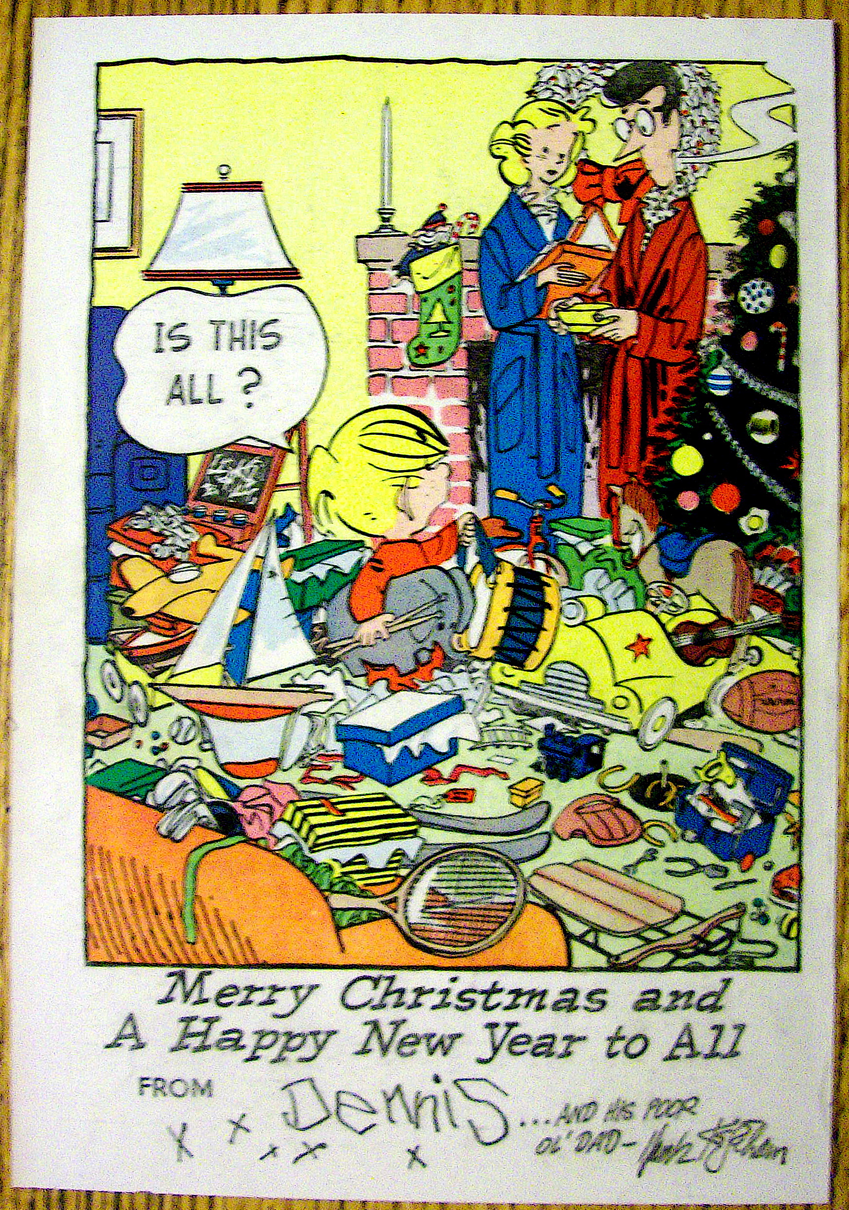 Dennis The Menace Comic Page 1958 Christmas Greeting