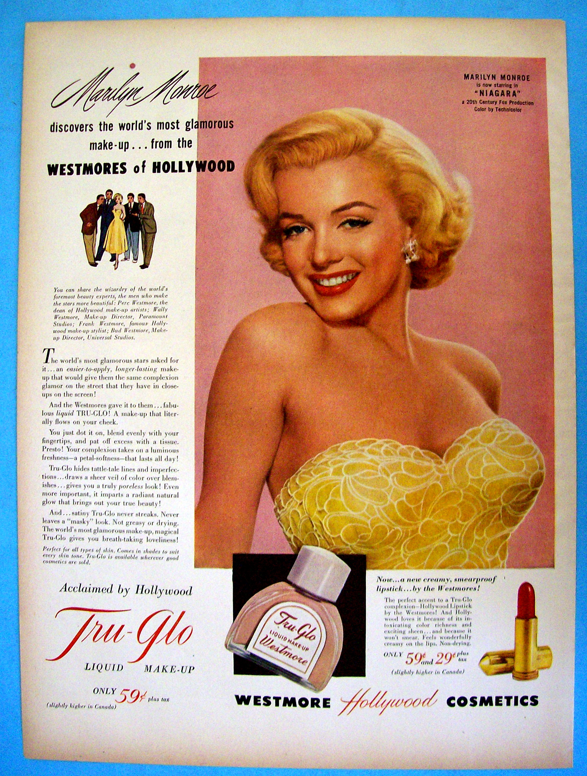 Vintage Ad: 1952 Tru Glo Make Up w/ Marilyn Monroe