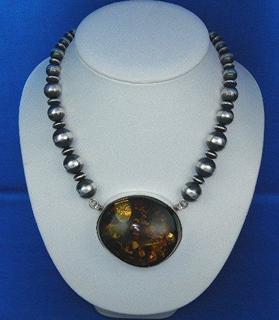 David Troutman Baltic Amber Navajo Pearls Necklace