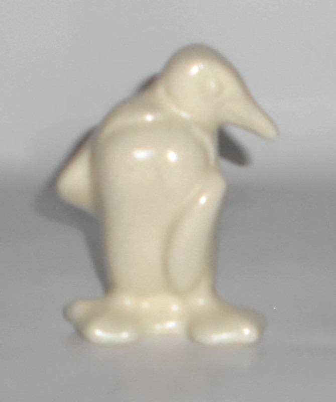 VINTAGE American Pottery Satin White Penguin Figurine