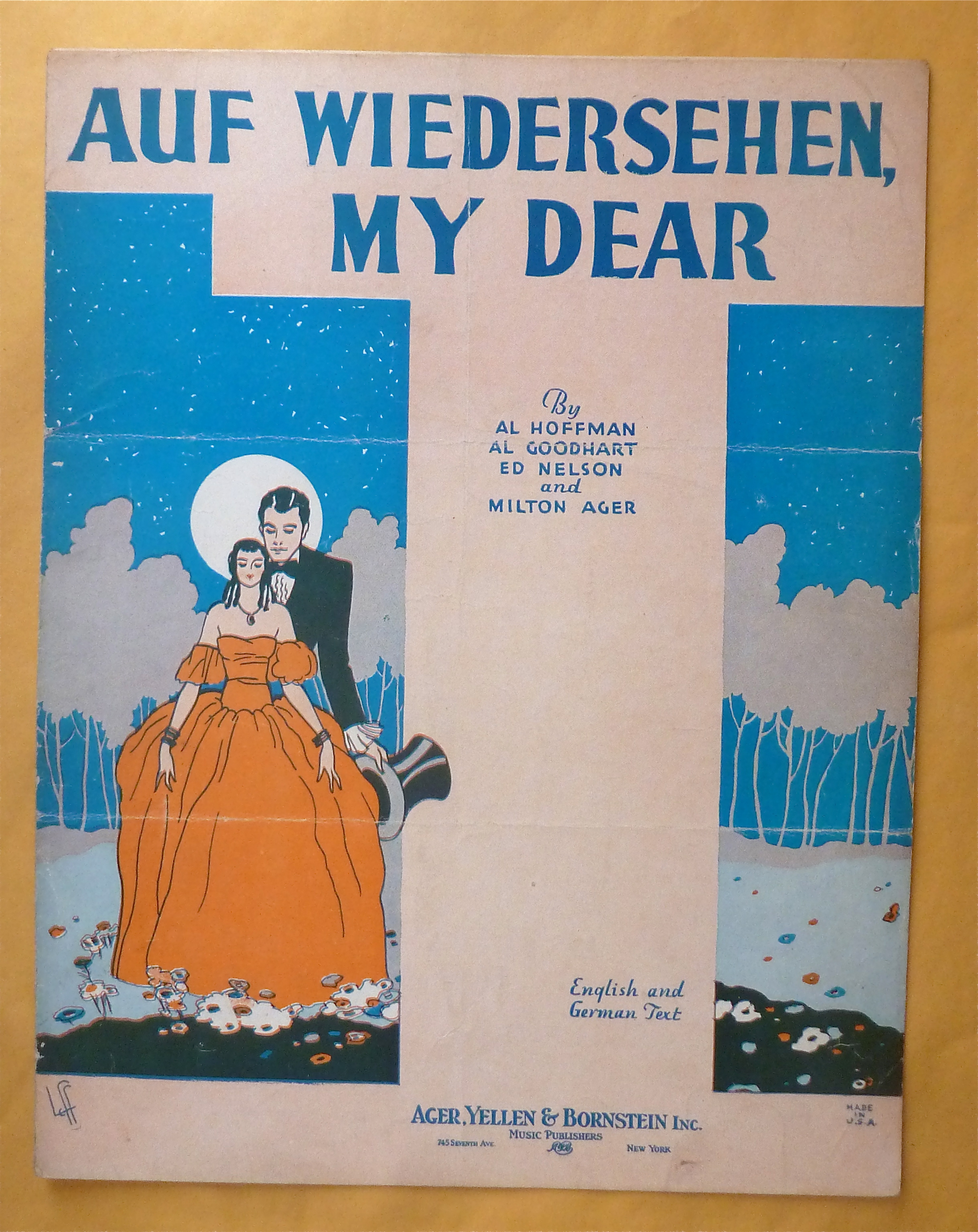 Sheet Music For 1932 Auf Wiedersehen My Dear