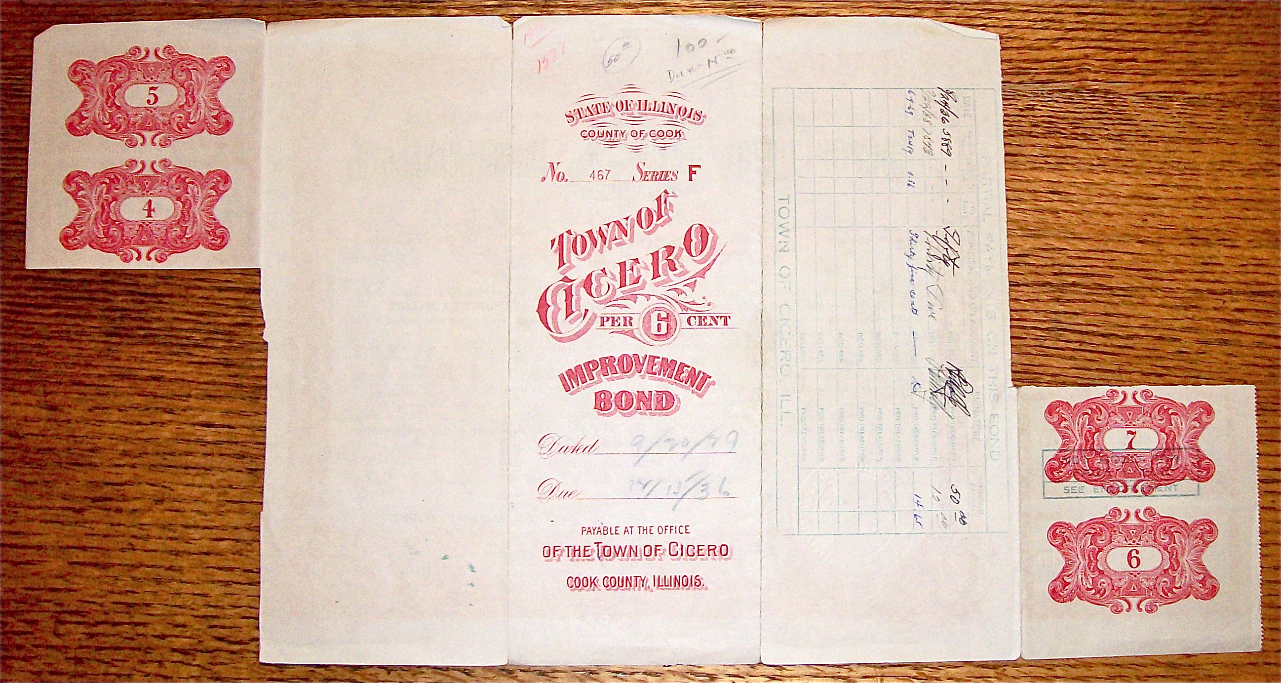 1929 Town Of Cicero $100 Improvement Bond